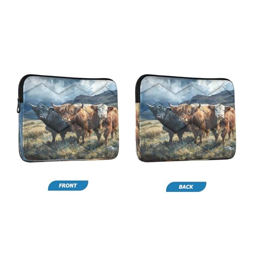 Funda portátil 13-14 pulgadas impermeable diseño Highland Cattle miniatura 2