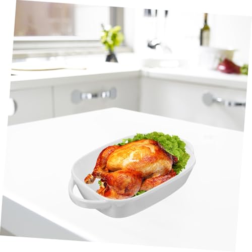 Plat de cuisson céramique rectangulaire haut de gamme à poignées doubles - 5