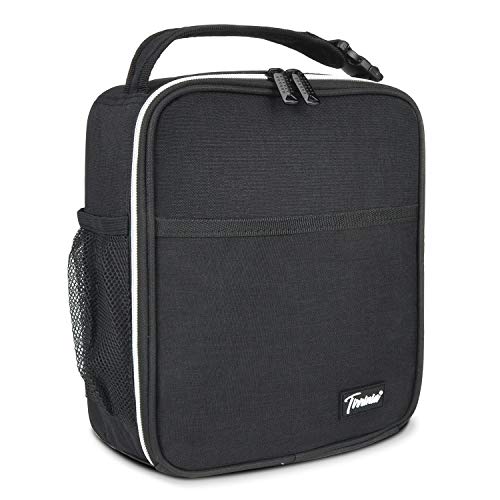 Tirrinia Small Insulated Lunch Bag for Men Women, Splash Proof Mini Portable Reusable Thermal Lunch Box Cooler Tote for Adults & Kids, Black by Tirrinia - Used condition - US$6.22
