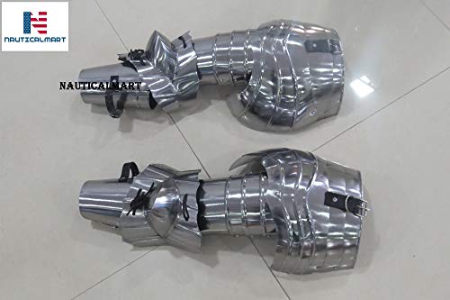 Medieval Arm Guard Armor for LARP Protection for Collectibles Halloween Costume Silver