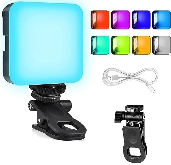Image of LED Pocket Video Mobile Light | Selfie, Video, Photography, Meeting, Lighting Dimmable & Rechargeable Type C, 3200K-6500K | LED Light for Computer, Tablet, Smartphone, DSLR Camera with Screen Clip
