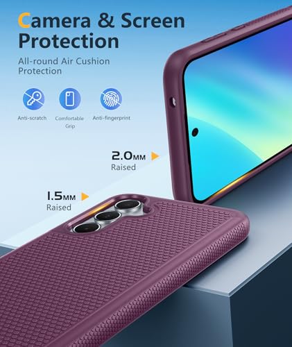 Image of FNTCASE for Samsung Galaxy A35-5G Case: Dual Layer Protective Heavy Duty Cell Phone Cover Shockproof Rugged with Non Slip Textured Back - Military Protection Bumper Tough - 2024, 6.6 inch Purple