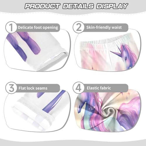 Toddler Girls Leggings Printed Yoga Pants Leggings Pink Hair Unicorn for Kids3