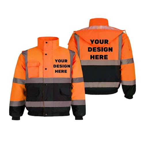 BIJUNDENG Custom Safety Jacket for men High Visibility Waterproof Reflective Winter Warm Jacket Construction Workwear