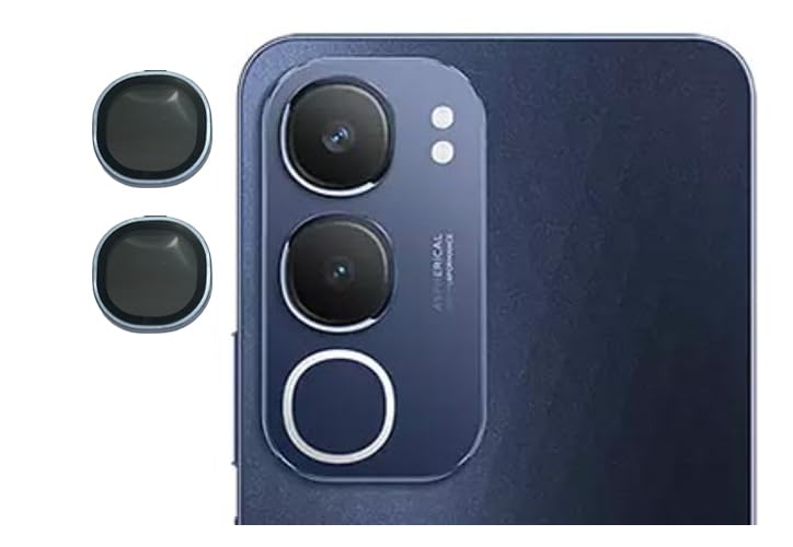 Image of imluckies Camera Ring Lens Protector (Aluminum with Tempered Glass) Compatible for Vivo Y29 - Blue (Pack of 2 rings)