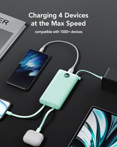 image for VRURC Portable Charger, 22.5W Fast Charging Power Bank USB C, 4 Output