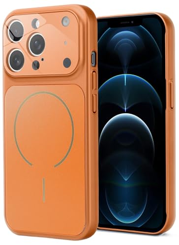 Image of SHINESTAR Premium Luxury Case Compatible with iPhone 12 Pro Max | Protective Back Cover with Camera Lens Safety | Wireless Charging Support | Slim Fit Durable Design | Enhanced Grip Protection Orange