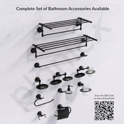 Image of Plantex 304 Grade Stainless Steel Tumbler Holder Stand with Spaces /ABS Material Toothbrush Stand for Basin /Bathroom Accessories - Niko (Black)