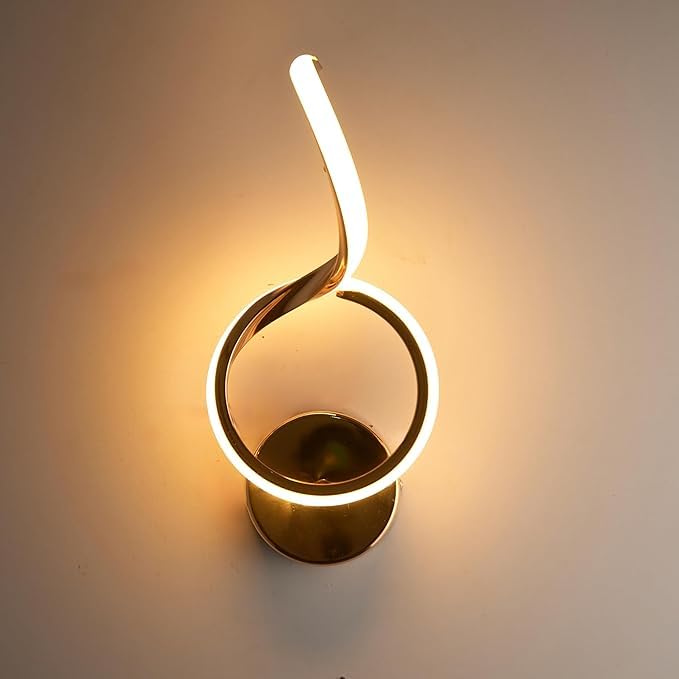 BrightLyt Spring Style LED Wall Lights for Home Decoration, Wall Lamps for Bedroom/Living Room, Led Wall Lamps for Restaurants/Hotels/Cafe (3 in 1 Natural, Cool and Warm)