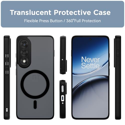 Image of Amazon Basics TPU+PC Back Cover for OnePlus Nord 5 5G Compatible with Mag-Safe Smoke Back | Shockproof Design | Hard Transparent Back Case (Black Smoke Mag-Safe)