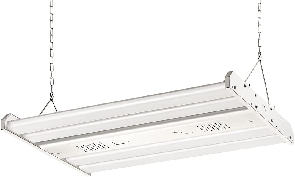 ELECALL LED Linear High Bay Light 27135LM 201W 2FT 5000K(800W HPS Eqv.) Warehouse Light for Workshops Garages Shop Hanging and FlushMount,0-10V Dim UL DLC,8 Lamp Fluorescent Replace