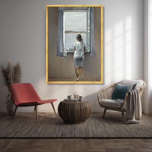 Toile Jeune fille à la fenêtre décoration surréalisme haut de gamme - 4