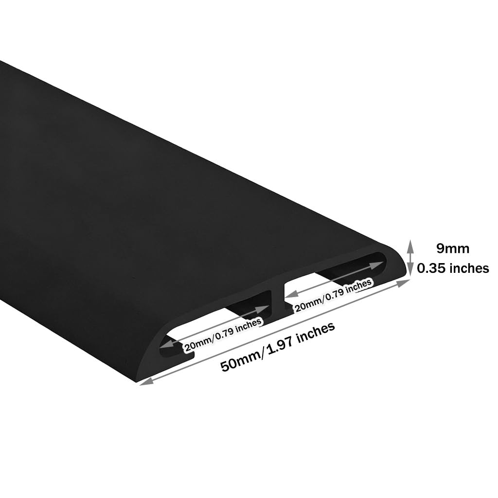 Escondecables De Doble Compartimento De PVC Blando, Gestión De Cables Flexible Autoadhesiva, Fácil De Cortar/Canal Interior: 20 Mm / 0,79 Pulgadas(Grigio,10M)