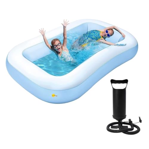Image of Kidoyz 5.5 Feet Inflatable Baby Pool Bath Tub for Kids (4-9 Years) - Indoor & Outdoor Swimming Pool for Toddlers | with or Without Air Pump (5.5Ft Pool + Air Pump)