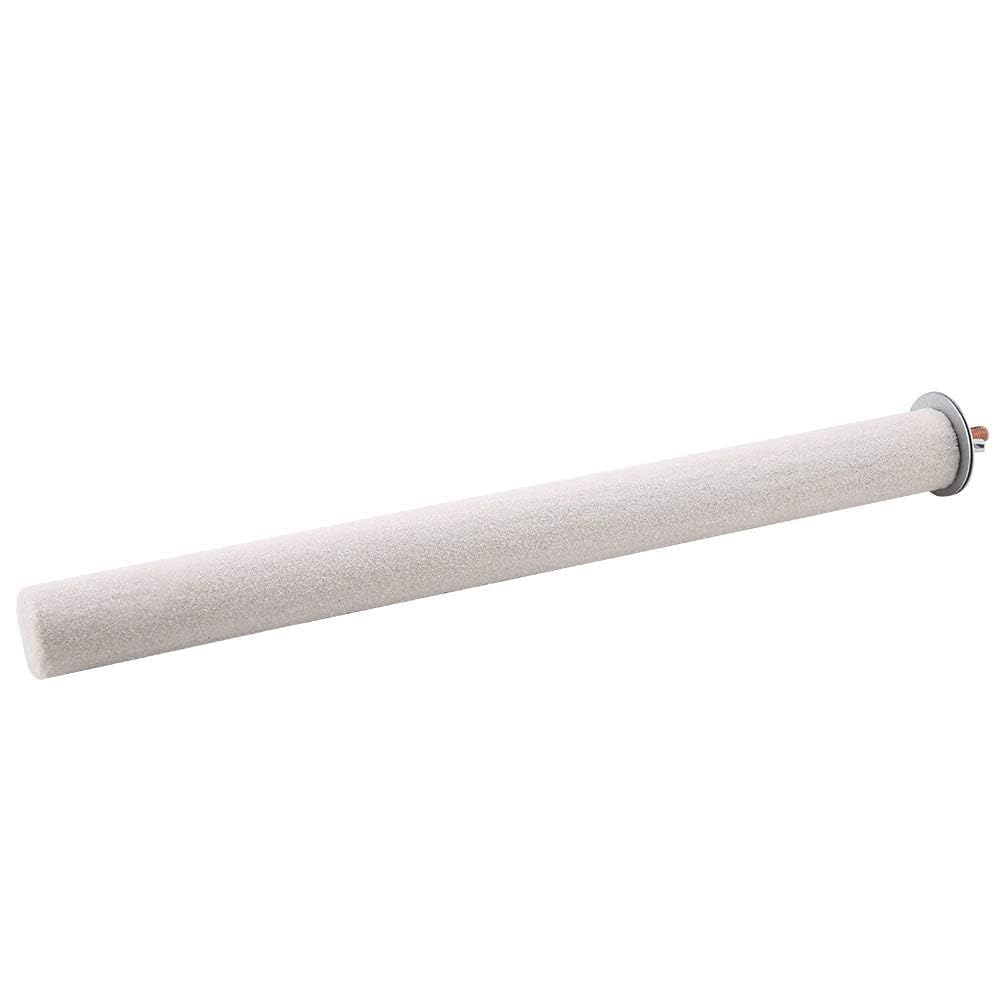 Pesce Persico con Impugnatura Bianca Per Gabbie Per Uccelli, Pesce Persico in Pomice Per Uccelli Ramo Giocattolo con Supporto in Legno Per Mantenere Unghie E Becchi in Ottime Condizioni(2.5 * 35cm)