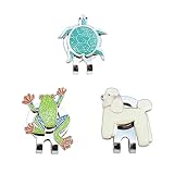 Feijinmao 3 PCS Golf Ball Markers Assorted Patterns Golf Cute Cap Cute Tortoise Pattern Golf Hat Cli
