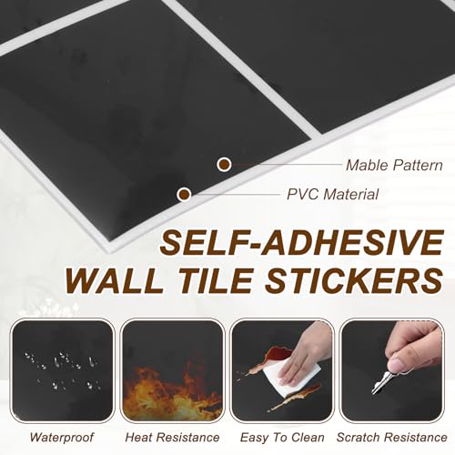 Azulejos 30X30cm de PVC de mármol autoadhesivos para pared de cocina 3