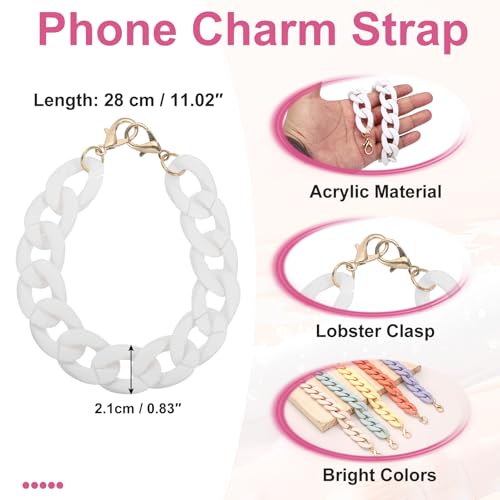 Accesorio de cadena para celular con correa de muñeca de cuentas acrílicas 2