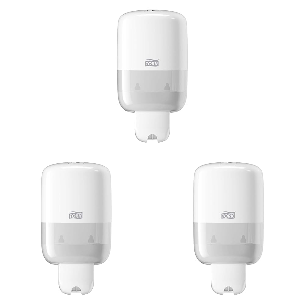 Tork Seifenspender Wandmontage für Seife und Hautpflegeprodukte Weiß S2, Easy to use-Zertifiziert, Elevation Design, 561000 (Packung mit 3)