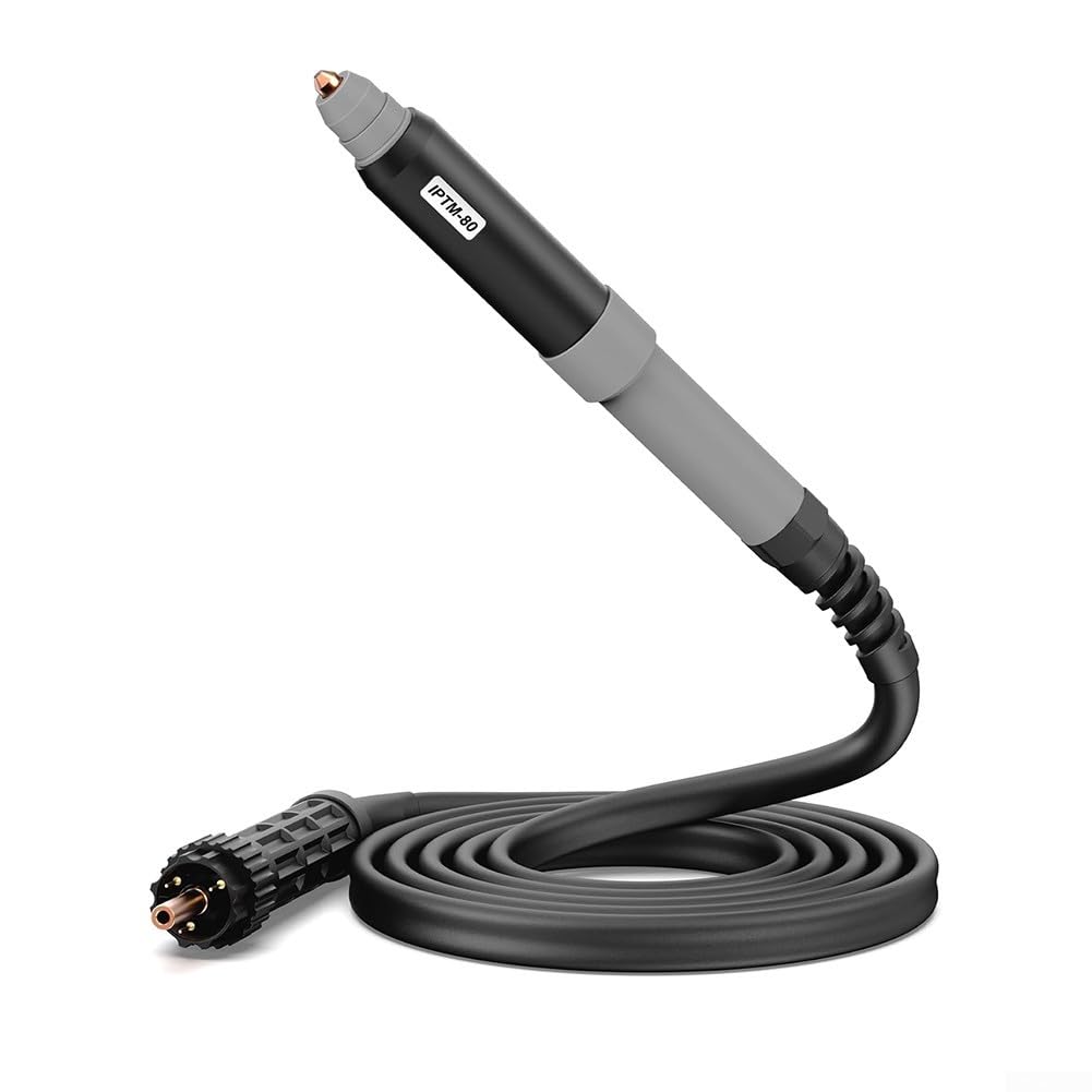 PTM-80 IPTM-80 Cortador de plasma Cabeza de antorcha recta con cable de 20 pies Punta de aleación de cobre 80A Non-HF Pilot Start para LOTOS LTP7500 para PRIMEWELD para Bestarc BTC800XP para Everlast