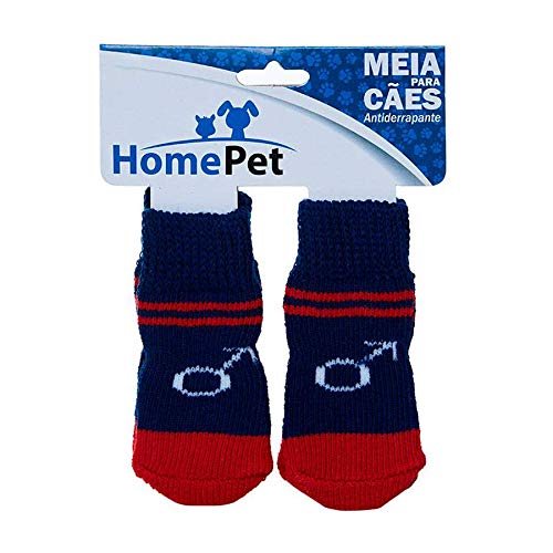 Meias para Cães e Gatos Home Pet Azul com Simbolo Azul - Tamanho P