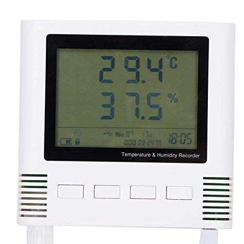 Preisvergleich Produktbild Fdit USB Temperatur Luftfeuchtigkeits Datenlogger Rekorder mit Flüssigkristallanzeige Automatischer Upload Alarm ± 0,2 ± 2% Relative Luftfeuchtigkeit 26 W MEHRWEG VERPAKUNG