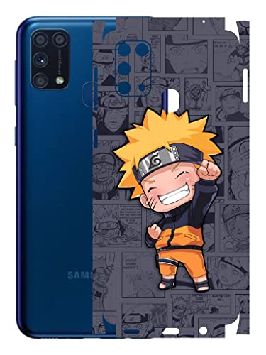 Image of AtOdds - Samsung Galaxy M31 Mobile Back Skin Rear Screen Guard Protector Film Wrap (Coverage - Back+Camera+Sides) (Naruto)