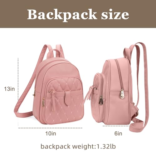 Image of Montana West 3Pcs Anti Theft Backpack Purse for Women Small Quilted Backpack Set
