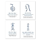 Reiki Symbols Wall Art Prints - Unframed 8x10 in - Mandala Design Posters for Home Decoration - Zen...