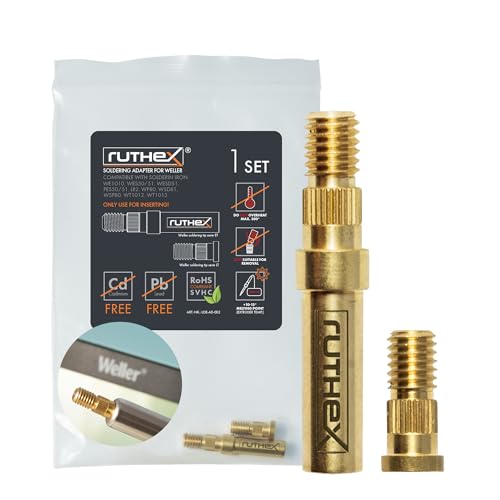 Image of ruthex 2x Soldering Tips adapter for Weller series ET & LT - Soldering Iron tip compatible with Weller Soldering Irons WE1010, WP80, WEP70 for inserting threaded inserts in 3D printing