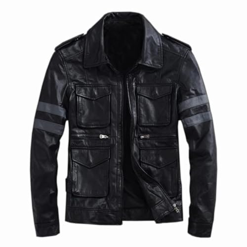 Men's Black Resident RE6 Evil Leon S Kennedy Leather Jacket