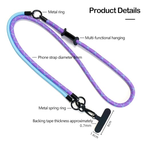 Image of 3-in-1 Adjustable Anti-Theft Phone Lanyard with Tether Tab, Universal Crossbody Neck Wrist Strap for most mobile phone cases, cameras, headphones, USB flash drives, ID cards