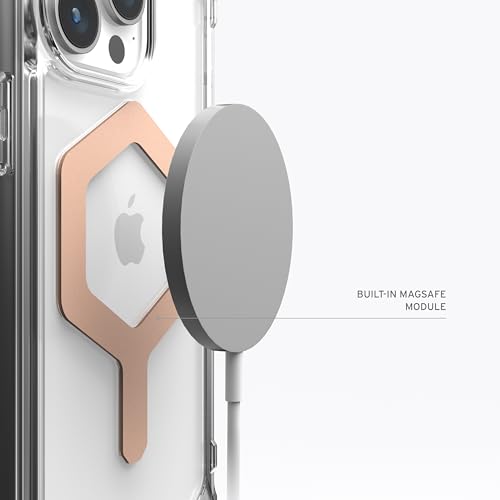 URBAN ARMOR GEAR UAG Case Compatible with iPhone 15 Pro Max Case 6.7" Plyo Ice/Rose Gold Built-in Magnet Compatible with MagSafe Charging Rugged Anti-Yellowing Transparent Clear Protective Cover - Image 4