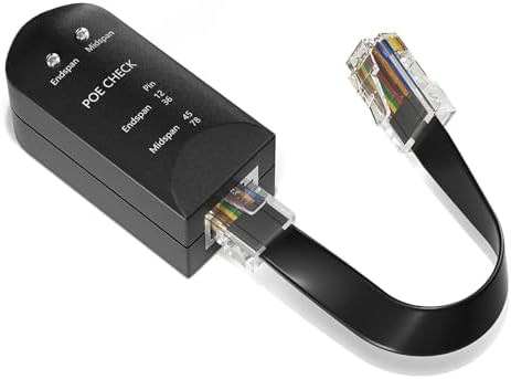VCELINK PoE Tester with Testing Cable, Power Over Ethernet Status Detector for Mid Span or End Span Detection, PoE Test-CE-EMC, RoHS 2.0 Certified, 1 Pack