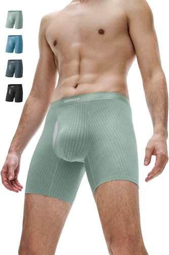 GOOTUCH Men's Odor Control Modal Boxer Briefs, Moisture Wicking Ultra-Stretch Seamless Underwear, Silver-Ion Tech (2&4 Pack)2