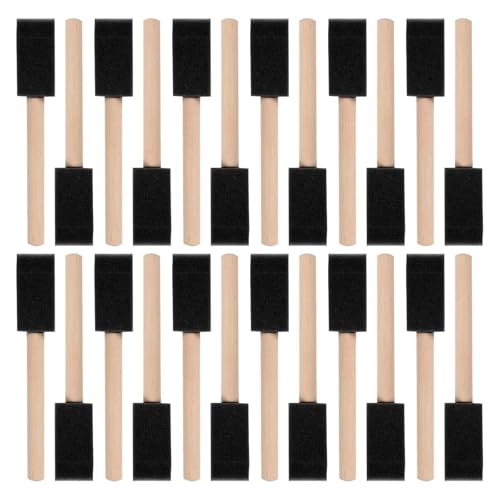 24 Pcs Sponge Brush Foam Brush Easy To Use Sponge Paint Brushes Diy Graffiti Sponge Brush Suitable for Family Painting Production(Black)