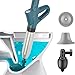 XHTLLO Toilet Plunger, Air Compression Drain Clog Remover Tool, Stainless Steel Sink Plunger with Air Pressure Indicator, for Plugging Toilets, Kitchens, Bathrooms, Drains