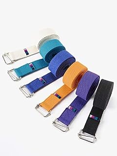 Yogamatters Wide Yoga Belt Strap - Natural Cotton, 2.5m (Ocean Green)