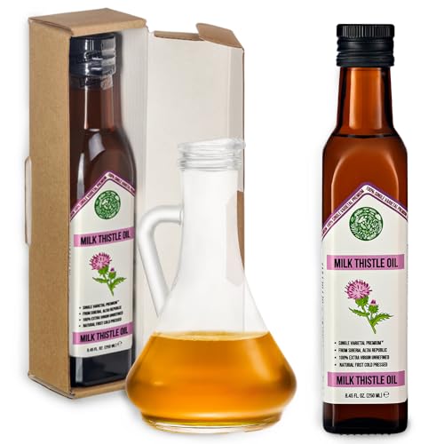 Siberian Green Milk Thistle Oil 250ml Single Varietal Seed Oil Extra Virgin Unrefined Cold Pressed Food-Grade Formula From Siberia Altai Golden Mountains