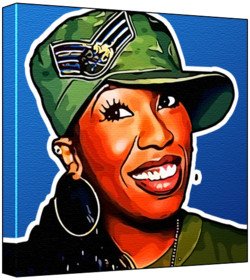 Buy Missy Elliott - Pop Art Print (Multicolour; Blue Background) 30 x 30 x 2 cm Medium Square Deep Box Canvas — BookShops.in