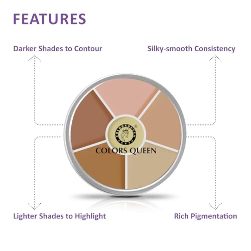 Image of Colors Queen Light Weight Multi-Purpose Matte Concealer Color Corrector Palette | Creamy Matte Finish, Easy to Blend Hydrating Formula | Long Lasting & Waterproof Concealer for Face Makeup (01)