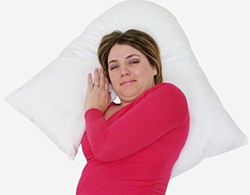 Web Linens Inc V Boomerang Shaped- Premium Neck and Back Pillow for Side Sleepers- Includes Zippered Pillowcase Cover - Exclusively by Blowout Bedding RN# 142035