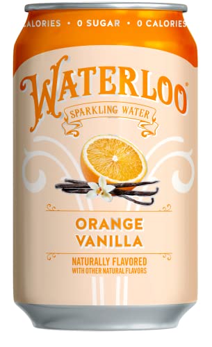 Waterloo Sparkling Water, Orange Vanilla Naturally Flavored, 12 Fl Oz Cans (Pack of 12) – Zero Calories and Zero Sugar or Sweeteners
