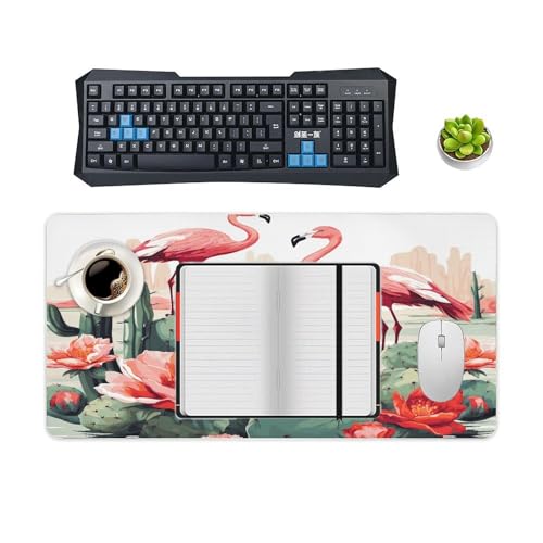 Cactus Flamingo Rose Flowers Pad Mouse Grande Antideslizante miniatura 4