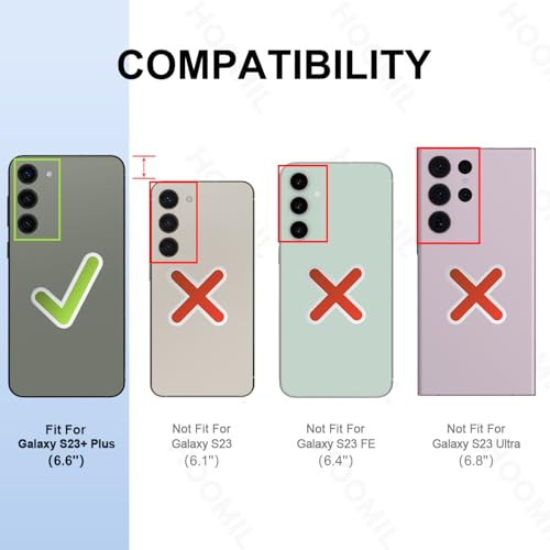 Image of HOOMIL Case for Samsung Galaxy S23 Plus, Anti-Yellowing, Black