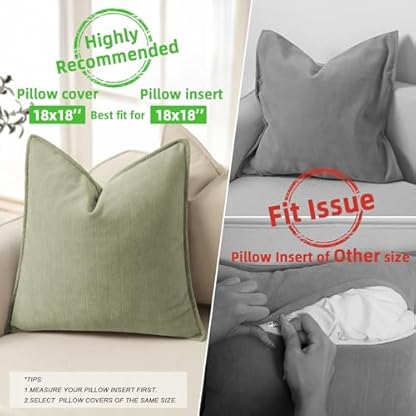 ZWJD Salbei Grün Kissenbezug 45x45 2er Set Chenille Kissenbezüge Sofakissen Kissenhüllen mit elegantem Design, weiche und luxuriöse dekorative Dekokissen für Couch, Bett und Heimdekoration – Bild 4