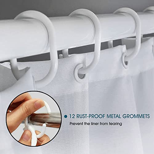 Image of Sassoon Occean Gradient Polyester Washable 1 Piece Printed Bathroom Shower Curtain with Hooks - 6.5ft