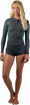 O'NEILL 2026 Womens Bahia 2/1mm Front Zip Long Sleeve Springsuit Wetsuit - Tempered Steel/Shade/Shaded Island Sky