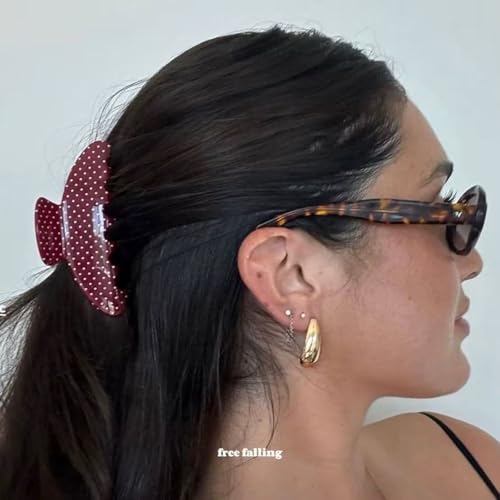 Pinza de cabello acrílica con diseño de lunares miniatura 3