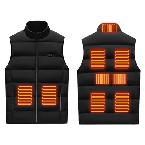 Men's Womens Heated Vest Quilted Windproof Thermal Jackets Lightweight Zip Up Stand Collar Waistcoat Casual Warm Coat2